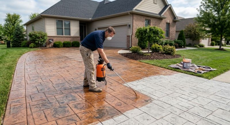 Concrete Driveway Refinishing in Fort Worth, TX
