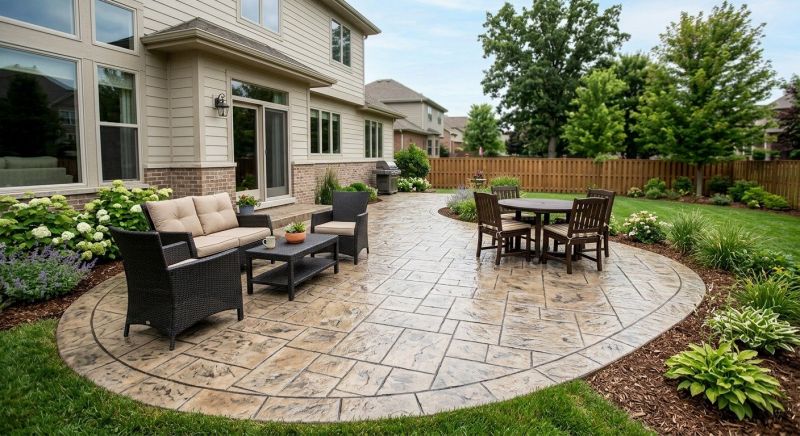 Stamped Concrete Installation in Frisco, TX